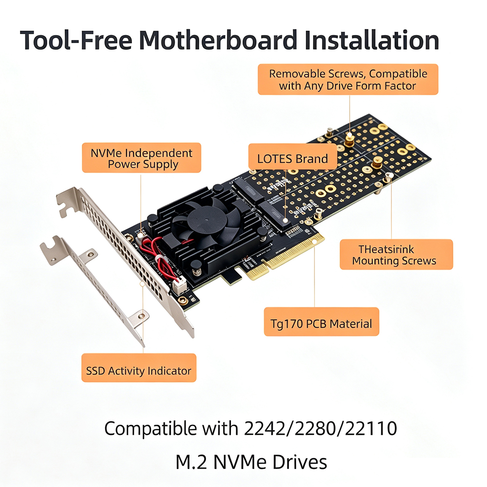 Karta rozszerzeń PCIe 3.0 X8 z – Quad M.2 Nvme Pcie Bifurcation Card recenzja i cena